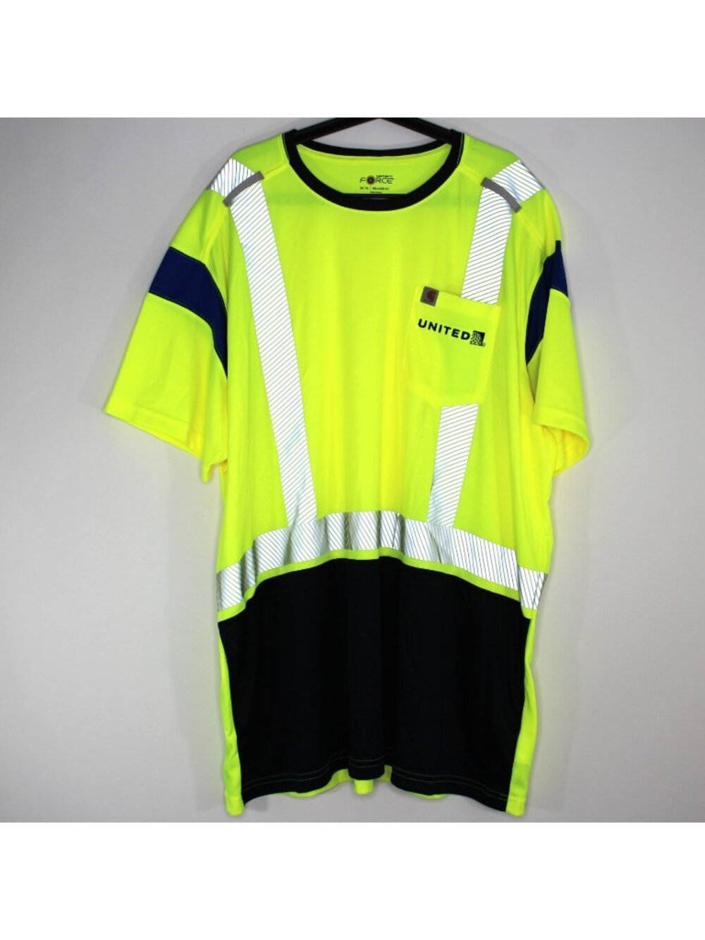 Carhartt Mens 3XLT HV High Visibility United Airlines Pocket Work T-Shirt O991